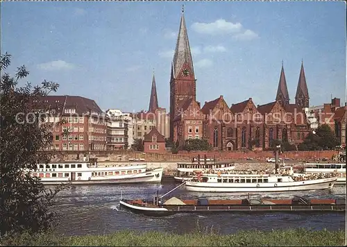 AK / Ansichtskarte Bremen Weserpartie mit Kirchen Kat. Bremen