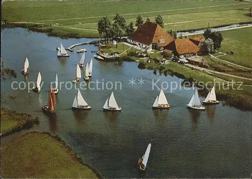 AK / Ansichtskarte Friesland Niederlande Fliegeraufnahme mit Seegelbooten Kat. Region
