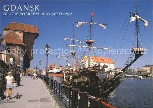 AK / Ansichtskarte Gdansk Segelschiff an Promenade Kat. Gdansk