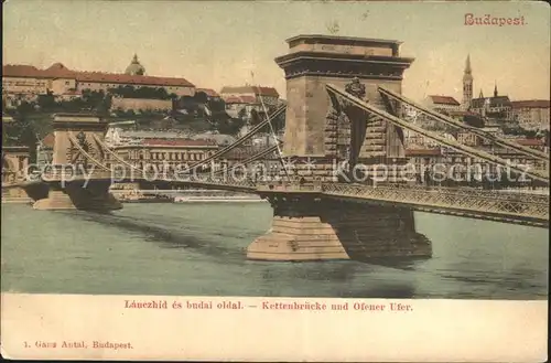 AK / Ansichtskarte Budapest Lanczhid es budai oldal Kettenbruecke Ofener Ufer  Kat. Budapest