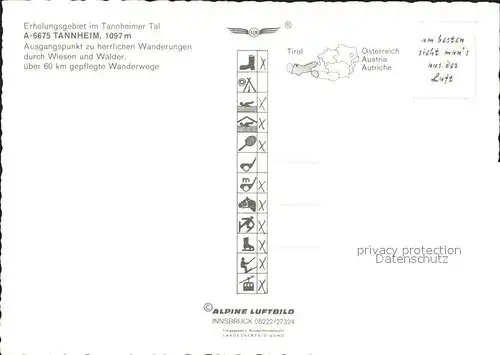 AK / Ansichtskarte Tannheim Tirol Wander Panorama Fliegeraufnahme Kat. Tannheim