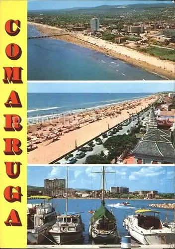AK / Ansichtskarte Comarruga Fliegeraufnahme Strand Hafen Kat. Tarragona Costa Dorada