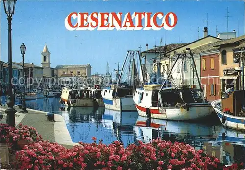 AK / Ansichtskarte Cesenatico Porto Canale Kanal Hafen Fischkutter Blumen Kat. Italien