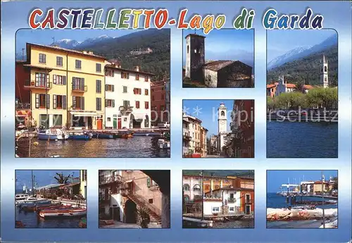 AK / Ansichtskarte Castelleto Lago di Garda Hotel Kirche Hafen Gardasee