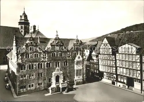 AK / Ansichtskarte Hann. Muenden Rathaus Fachwerkhaeuser St Blasiikirche Kat. Hann. Muenden