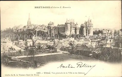 AK / Ansichtskarte Vitre d Ille et Vilaine Vue generale de la Ville et du Chateau Kat. Vitre