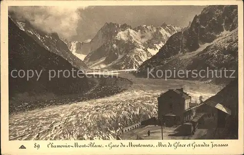 AK / Ansichtskarte Chamonix Gare du Montenvers Mer de Glace Grandes Jorasses Kat. Chamonix Mont Blanc