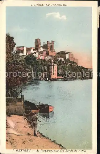 AK / Ansichtskarte Beziers Cathedrale Saint Nazaire vue des bords de l Orb Kat. Beziers