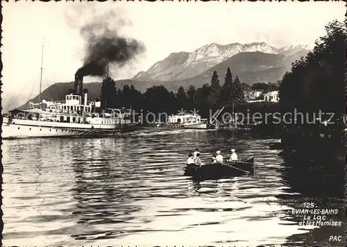 AK / Ansichtskarte Evian les Bains Haute Savoie Lac et les Memises Bateau Dampfschiff Kat. Evian les Bains