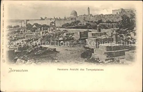 AK / Ansichtskarte Jerusalem Yerushalayim Tempelplatz von aussen Kat. Israel
