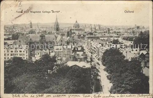 AK / Ansichtskarte Oxford Oxfordshire Town from Magdalen College Tower Kat. Oxford