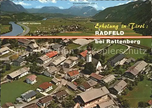 AK / Ansichtskarte Radfeld Tirol Panorama mit Inntal Autobahn Fliegeraufnahme Kat. Radfeld Kufstein