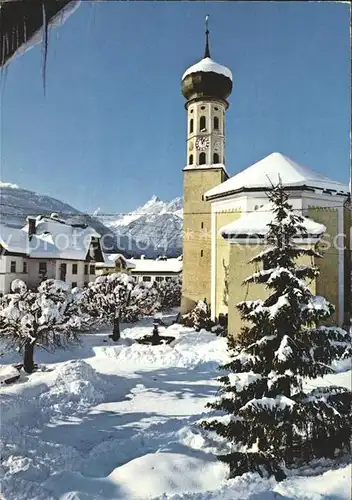 AK / Ansichtskarte Schruns Vorarlberg Kirche mit Zimba Kat. Schruns
