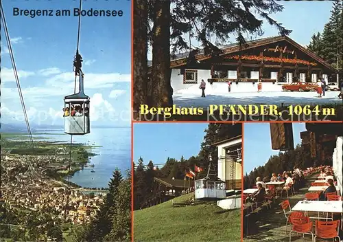 AK / Ansichtskarte Bregenz Vorarlberg am Bodensee Berghaus Pfaender Terrasse Seilbahn Kat. Bregenz