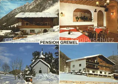 AK / Ansichtskarte Obsteig Tirol Pension Gremel Gaststube Kapelle Kat. Obsteig