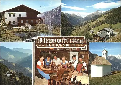 AK / Ansichtskarte Heiligenblut Kaernten Alpengasthof Fleisswirt Knappenstueberl Panorama Kapelle Kat. Heiligenblut