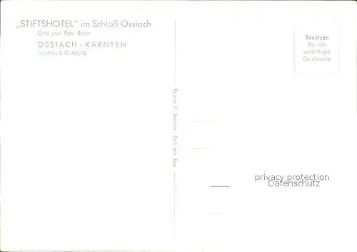 AK / Ansichtskarte Ossiach Stiftshotel im Schloss Ossiach Park Speisesaal Kat. Ossiach