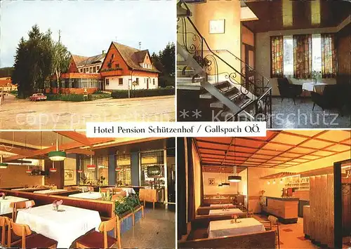 AK / Ansichtskarte Gallspach Hotel Pension Schuetzenhof Gastraeume Treppe Kat. Gallspach
