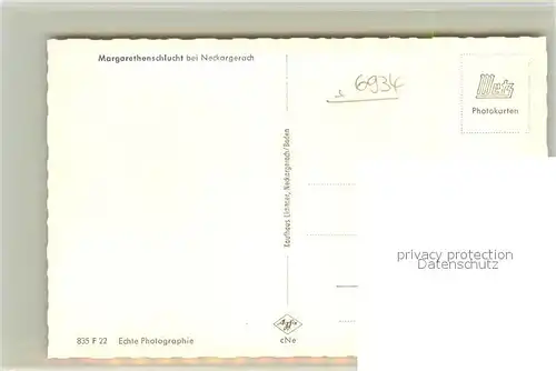 AK / Ansichtskarte Neckargerach Margarethenschlucht Kat. Neckargerach