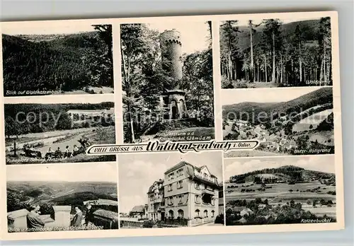 AK / Ansichtskarte Waldkatzenbach Aussichtsturm Unter Hoellgrund Katzenbuckel Blick vom Turm Kat. Waldbrunn