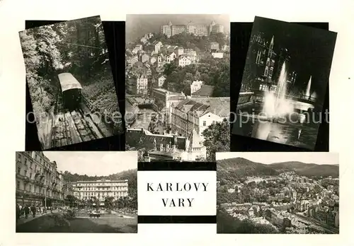 AK / Ansichtskarte Karlovy Vary Fliegeraufnahme Bergbahn  Kat. Karlovy Vary Karlsbad
