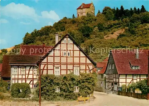 AK / Ansichtskarte Schwalenberg Ortsmotiv mit Burg Fachwerkhaeuser Kat. Schieder Schwalenberg