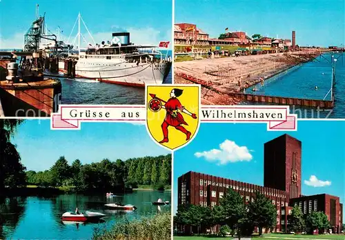 AK / Ansichtskarte Wilhelmshaven Hafen Dampfer Rathaus Kat. Wilhelmshaven