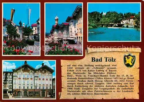 AK / Ansichtskarte Bad Toelz Untere Marktstrasse Kalvarienberg Rathaus  Kat. Bad Toelz