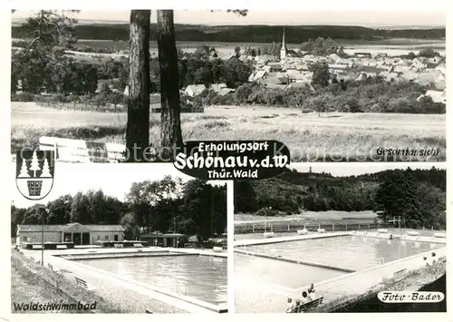 AK / Ansichtskarte Schoenau vor dem Walde Waldschwimmbad Gesamtansicht  Kat. Leinatal