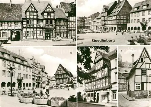 AK / Ansichtskarte Quedlinburg Klopstockhaus Schneemelcherhaus Marktstrasse Finkenherd  Kat. Quedlinburg