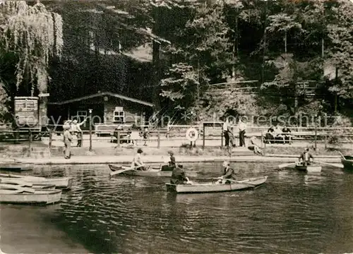 AK / Ansichtskarte Rathen Saechsische Schweiz Amselsee Bootsstation Kat. Rathen Sachsen