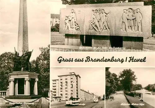 AK / Ansichtskarte Brandenburg Havel Gedankenstein Opfer des Faschismus Friedenstrasse  Kat. Brandenburg