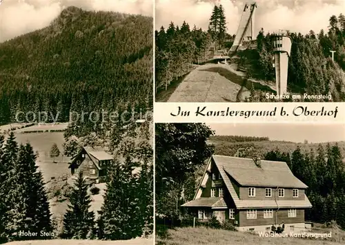 AK / Ansichtskarte Oberhof Thueringen Waldhaus Kanzlersgrund Hoher Stein Schanze am Rennsteig  Kat. Oberhof Thueringen