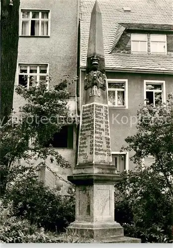 AK / Ansichtskarte Wolkenstein Erzgebirge Postmeilensaeule von 1730 Markt  Kat. Wolkenstein