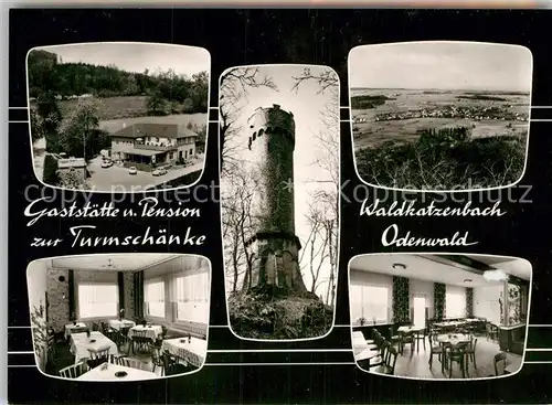 AK / Ansichtskarte Waldkatzenbach Gasthof Pension Turmschaenke Aussichtsturm Kat. Waldbrunn