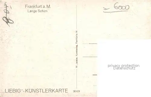 AK / Ansichtskarte Kuenstlerkarte B. Liebig Frankfurt am Main Lange Schirn  Kat. Kuenstlerkarte