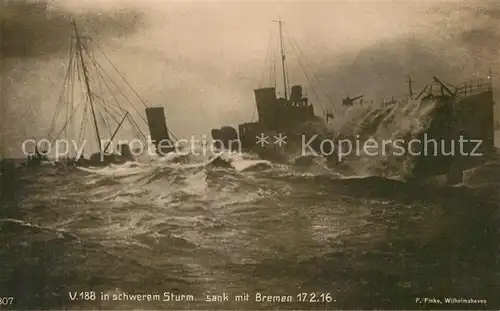 AK / Ansichtskarte Marine WK1 V. 188 Bremen Sturm  Kat. WK1