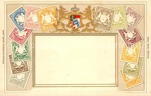 AK / Ansichtskarte Briefmarke auf Ak Bayern  Kat. Besonderheiten
