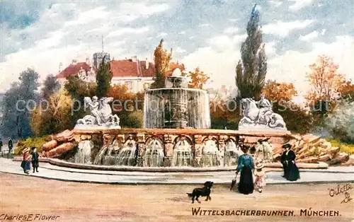 AK / Ansichtskarte Verlag Tucks Oilette Nr. 614 B Muenchen Wittelsbacher Brunnen Charles E. Flower  Kat. Verlage