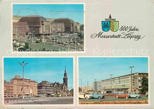 AK / Ansichtskarte Leipzig Hauptbahnhof Ringmessehaus Hauptpostamt Hotel International Kat. Leipzig