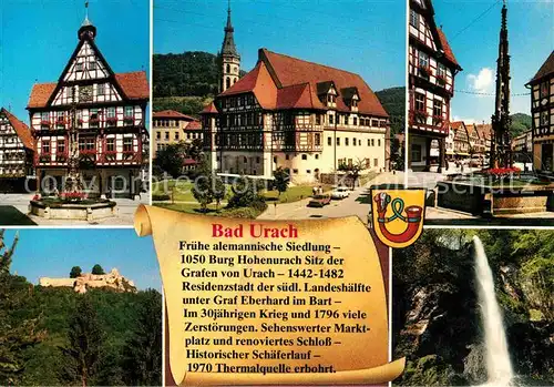 AK / Ansichtskarte Bad Urach Markt Schlossplatz Brunnen Wasserfall Kat. Bad Urach