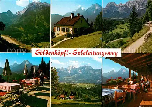 AK / Ansichtskarte Berchtesgaden Gaststaette Soeldenkoepfl mit Soleleitungsweg Terrasse Kat. Berchtesgaden