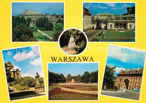 AK / Ansichtskarte Warschau Masowien Denkmal Park Schloss Kat. Warschau