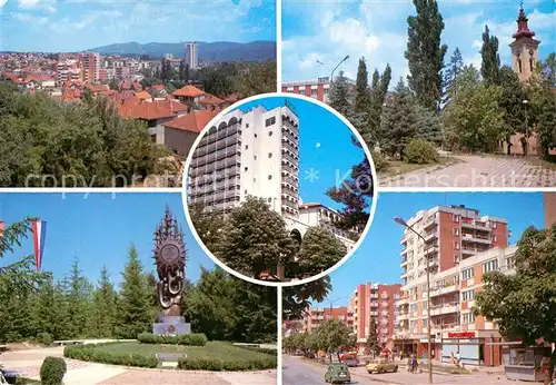 AK / Ansichtskarte Gornji Vakuf Teilansichten Hochhaus Denkmal