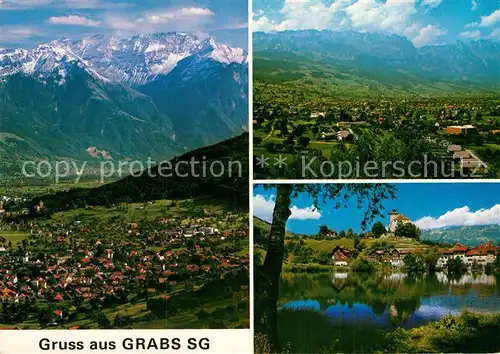 AK / Ansichtskarte Grabs SG Panorama mit Falknis Kreuzberge Werdenberg mit Schloss Kat. Grabs