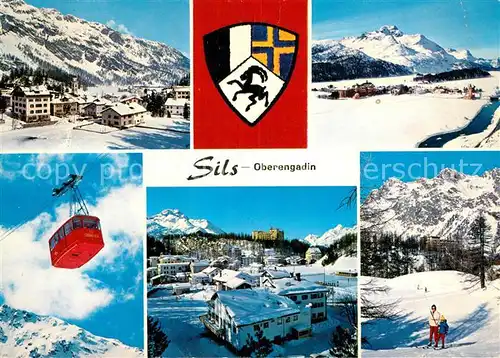 AK / Ansichtskarte Sils Baselgia Panorama Wintersportplatz Oberengadin Bergbahn Alpen Kat. Sils Baselgia