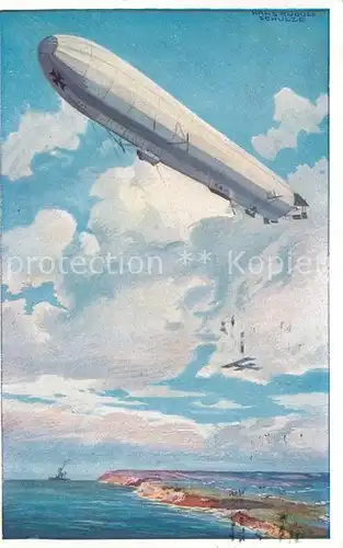 AK / Ansichtskarte Zeppelin Reichsmarineluftschiff Ostseekueste Prof. Hans Rufold Schulze  Kat. Flug