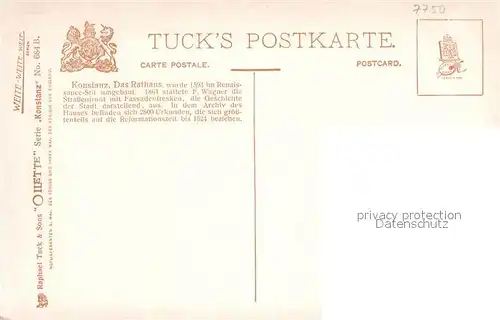 AK / Ansichtskarte Verlag Tucks Oilette Nr. 684 B Konstanz Rathaus Paul Thomas  Kat. Verlage