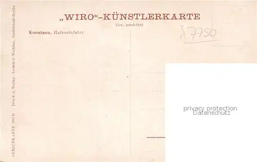 AK / Ansichtskarte Verlag WIRO Wiedemann Nr. 2907 B Konstanz Hafeneinfahrt  Kat. Verlage