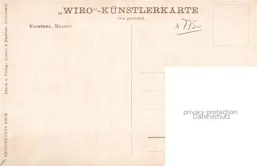 AK / Ansichtskarte Verlag WIRO Wiedemann Nr. 2395 B Konstanz Muenster  Kat. Verlage